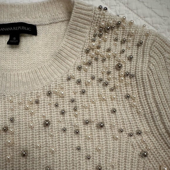 Embellished Banana Republic Sweater, Sz S - Picture 2 of 5